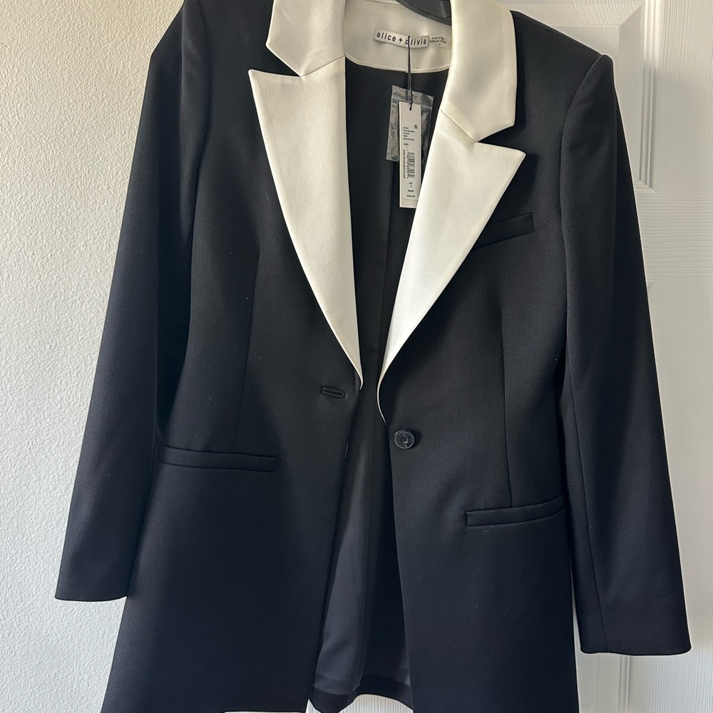 Alice & Olivia Black and White Blazer